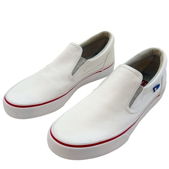 DC Women's Trase Slip On Skate Shoe Slip on in White Red Size 10.5 - Picture 1 of 9